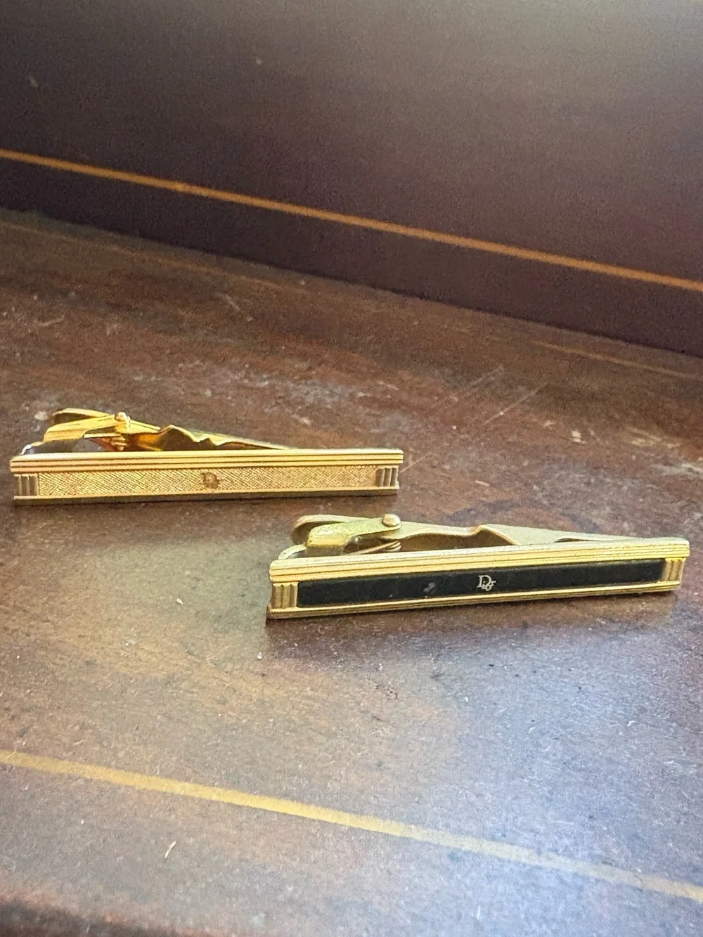 Dior Gold and Black Cuff Link Set